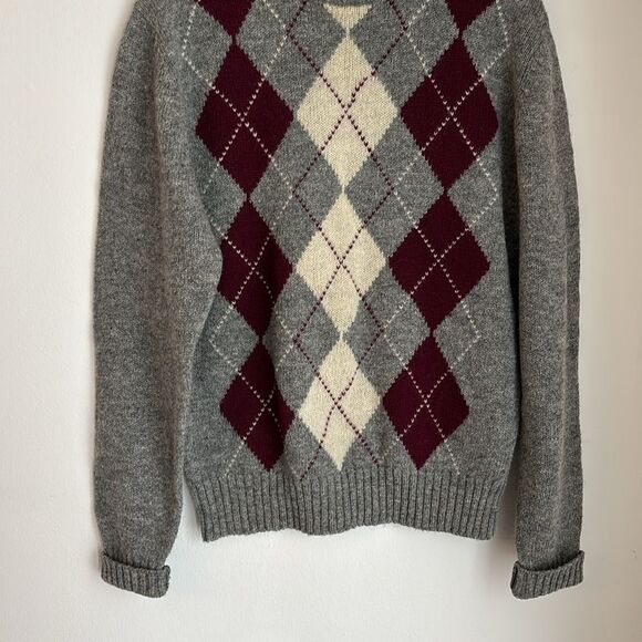 Parker of Vienna Vintage men’s 100% Shetland wool argyle preppy knit sweater XL - Picture 3 of 8